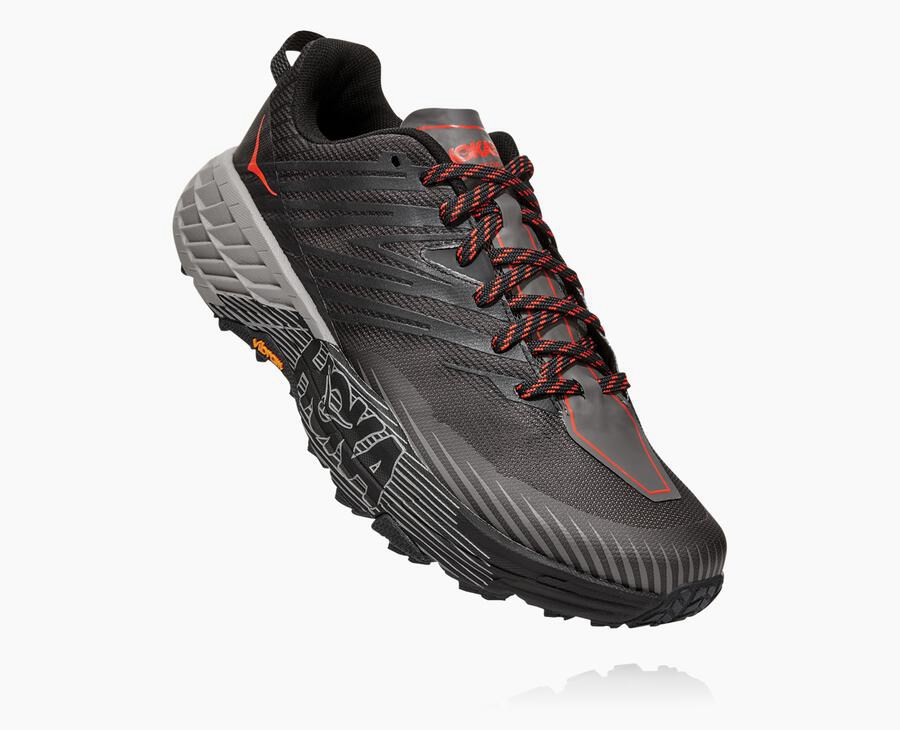 Hoka One One Mens Trail Shoes - Speedgoat 4 - Black - RDPX12869